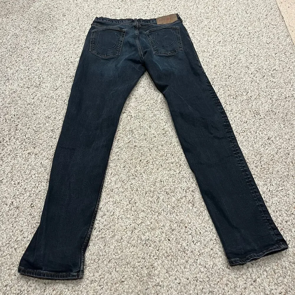 True Religion Geno Relaxed Slim Jeans 31 Dark Wash Normcore Casual Y2K Denim